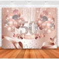 thumbnail image 2 of Black & Gold 50th Birthday Backdrop - 7x5ft Glitter Photography Background For Parties 2 of 14