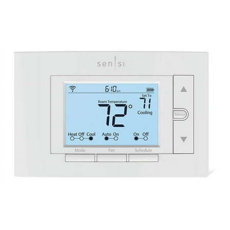 Emerson - Sensi Smart Programmable Wi-Fi Thermostat- Works with Alexa - White