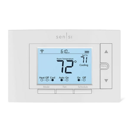 Emerson - Sensi Smart Programmable Wi-Fi Thermostat- Works with Alexa - White