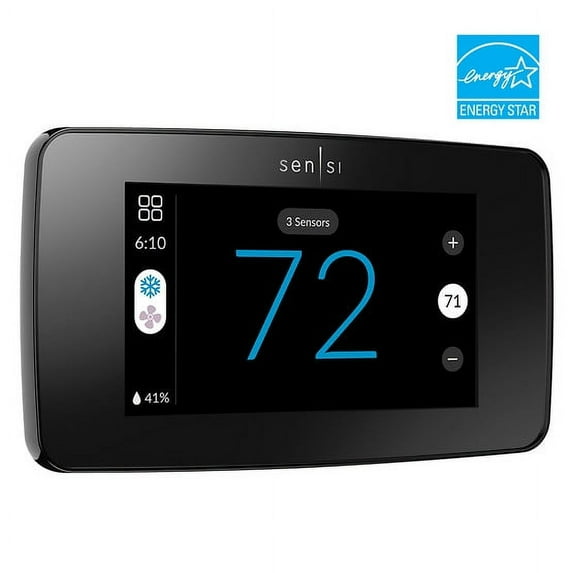 Sensi Touch 2 Smart Programmable Wi-Fi Thermostat, C-Wire Required-Black