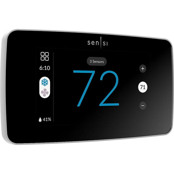 Sensi Touch 2 Smart Programmable Wi-Fi Thermostat, C Wire Required, White