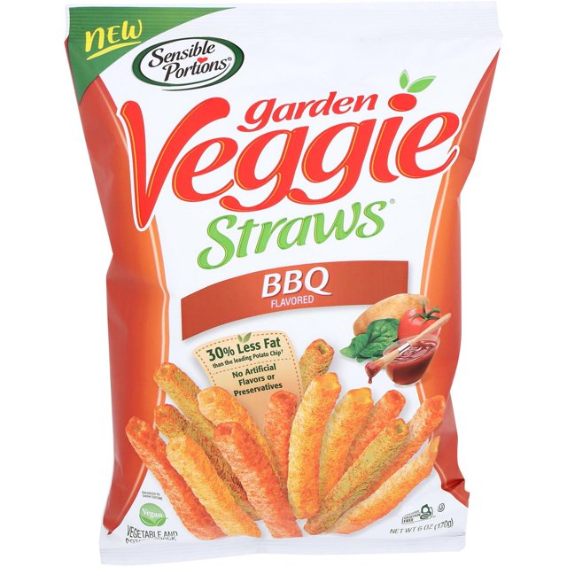 Sensible Portions Barbecue Garden Veggie Straws Case of 6 6 oz