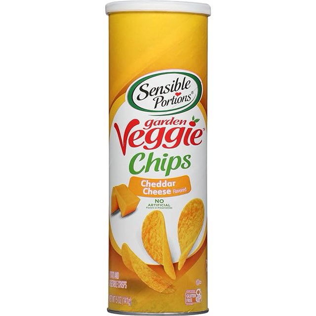 Sensible Portions Garden Veggie Chip Canister Cheddar Cheese 5 oz