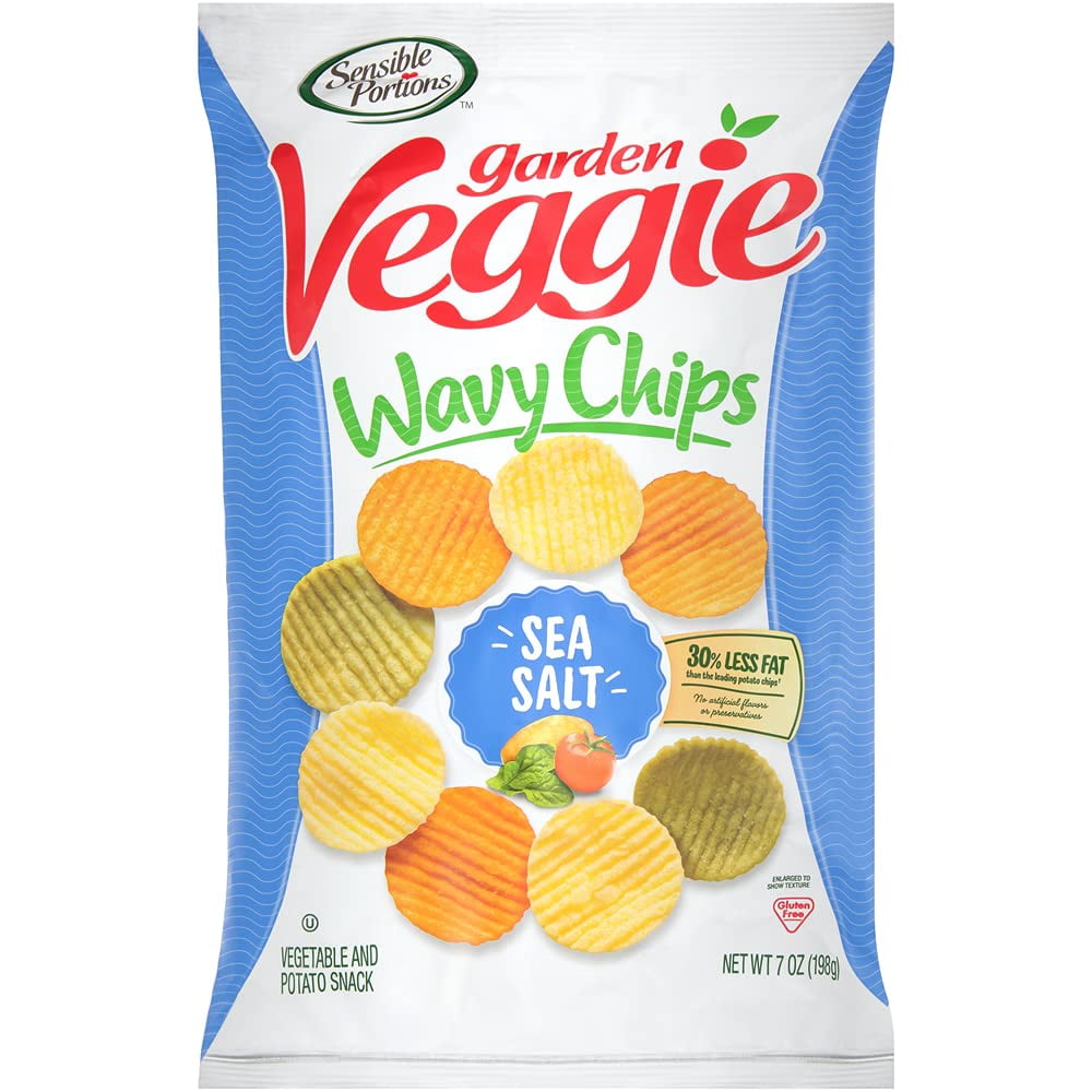 Sensible Portions Garden Veggie Chips, Sea Salt, 7 Oz (Pack of 6)