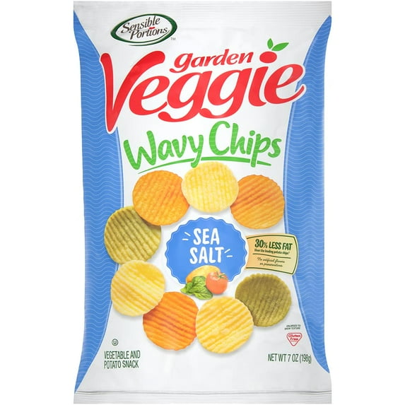 Sensible Portions Garden Veggie Chips, Sea Salt, 7 Oz (Pack of 6)