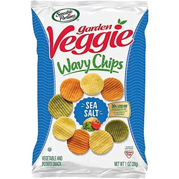Sensible Portions Garden Veggie Chips, Sea Salt, Snack Size, 1 Oz (Pack Of 24)