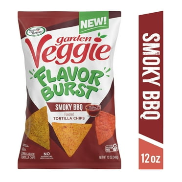 Sensible Portions Garden Veggie Flavor Burst Smoky BBQ Tortilla Chips, 12 oz