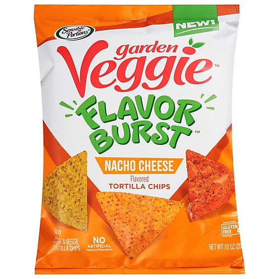 Sensible Portions Garden Veggie Flavor Burst Tortilla Chips Nacho