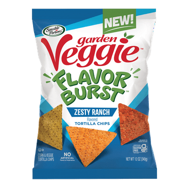 Sensible Portions Garden Veggie Flavor Burst Zesty Ranch Tortilla Chips, 12 oz