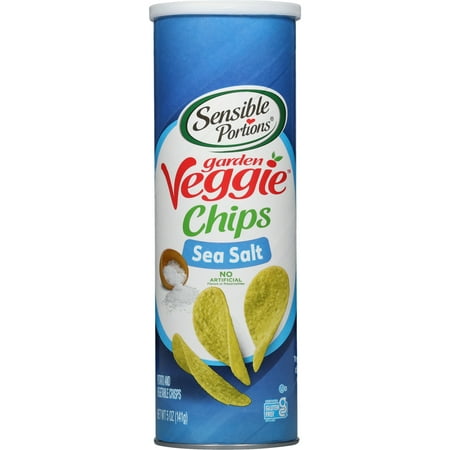 Sensible Portions Garden Veggie Snack Sea Salt Potato Chips, 5 oz Canister