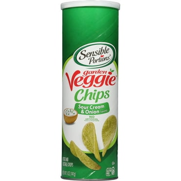 Sensible Portions Garden Veggie Snack Sour Cream & Onion Potato Chips, 5 oz Canister