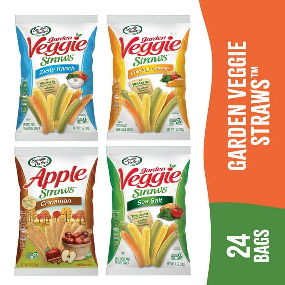 Sensible Portions Garden Veggie Straws Variety Mix Multipack, 1 oz Snack Bag, 24 Count