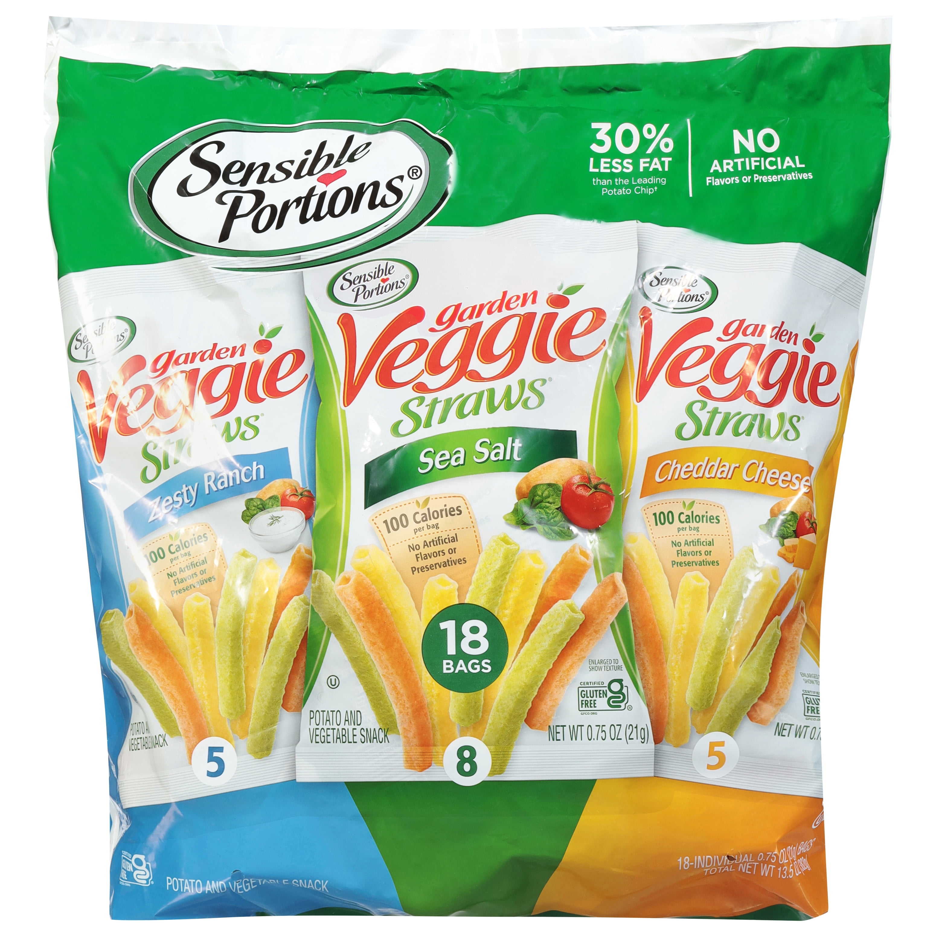 JUICY PORK & VEGGIES 50g×48袋 Sensible Portions Garden Veggie Straws® Gluten Free Zesty