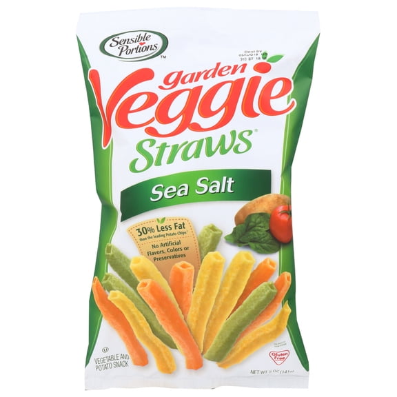 Sensible Portions Garden Veggie Straws Sea Salt, 5 Oz