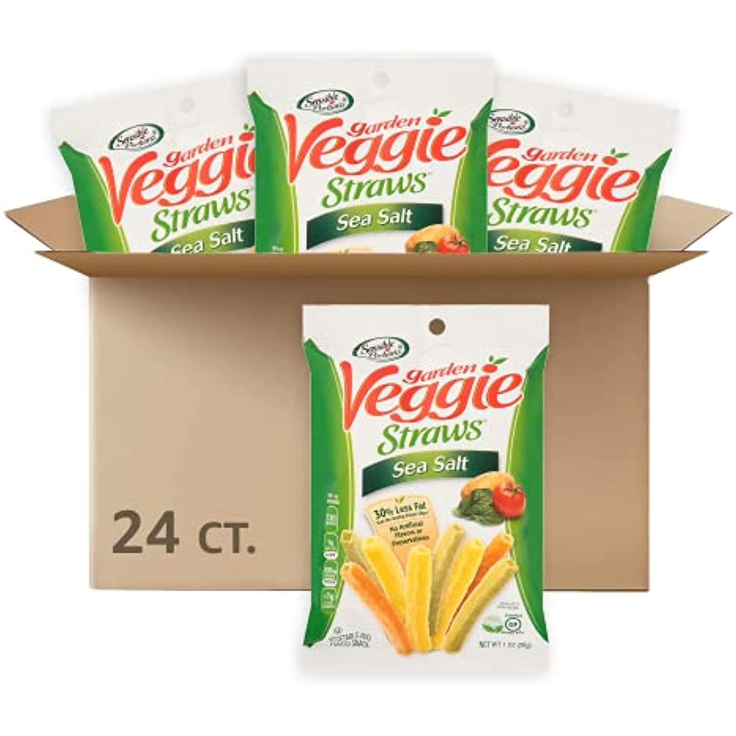 Sensible Portions Garden Veggie Straws, Sea Salt, Snack Size, 1 Oz