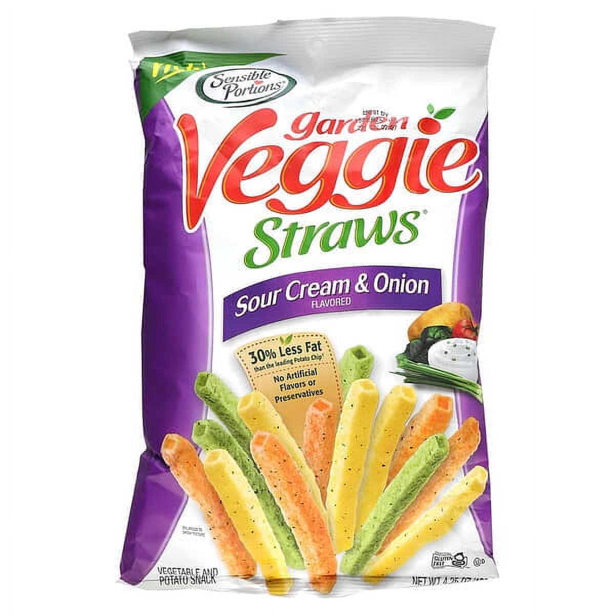 Sensible Portions, Garden Veggie Straws, Sour Cream & Onion, 4.25 oz