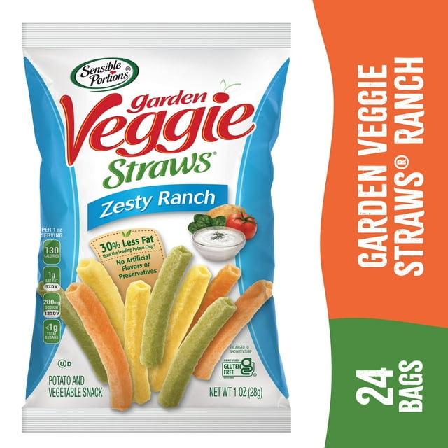 Sensible Portions GlutenFree Garden Veggie Straws, Zesty Ranch, 1 oz