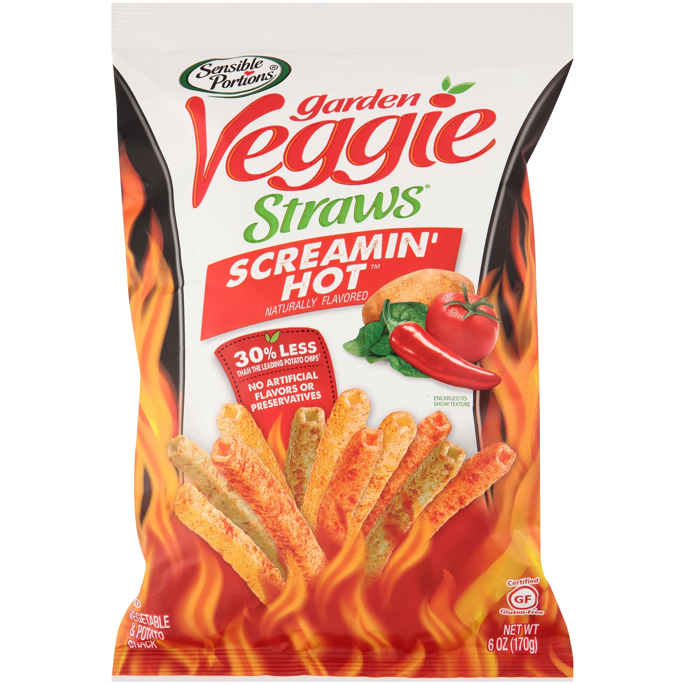 Sensible Portions GlutenFree Screamin' Hot Garden Veggie Straws, 6 oz