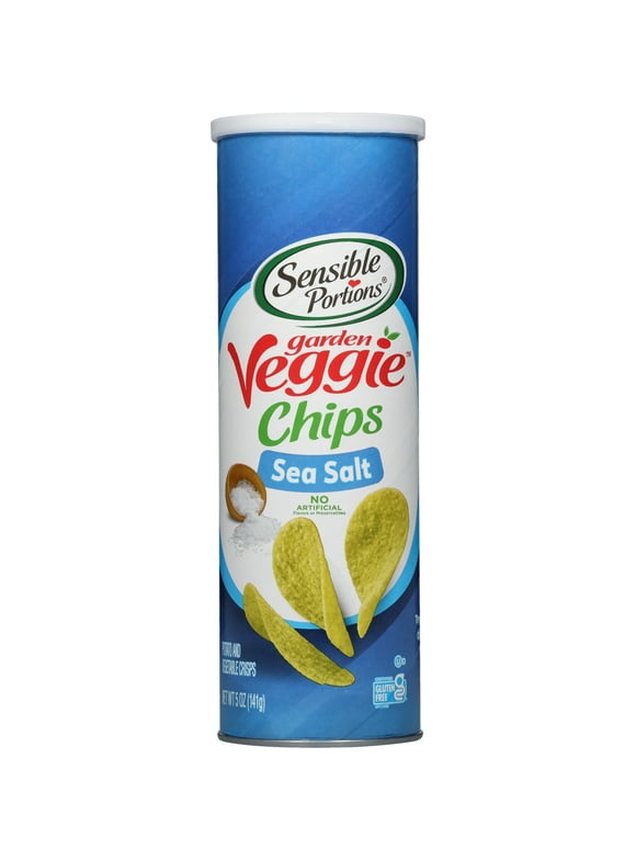 Sensible Portions Gluten-Free Sea Salt Garden Veggie Snack Chips, 5 oz Canister