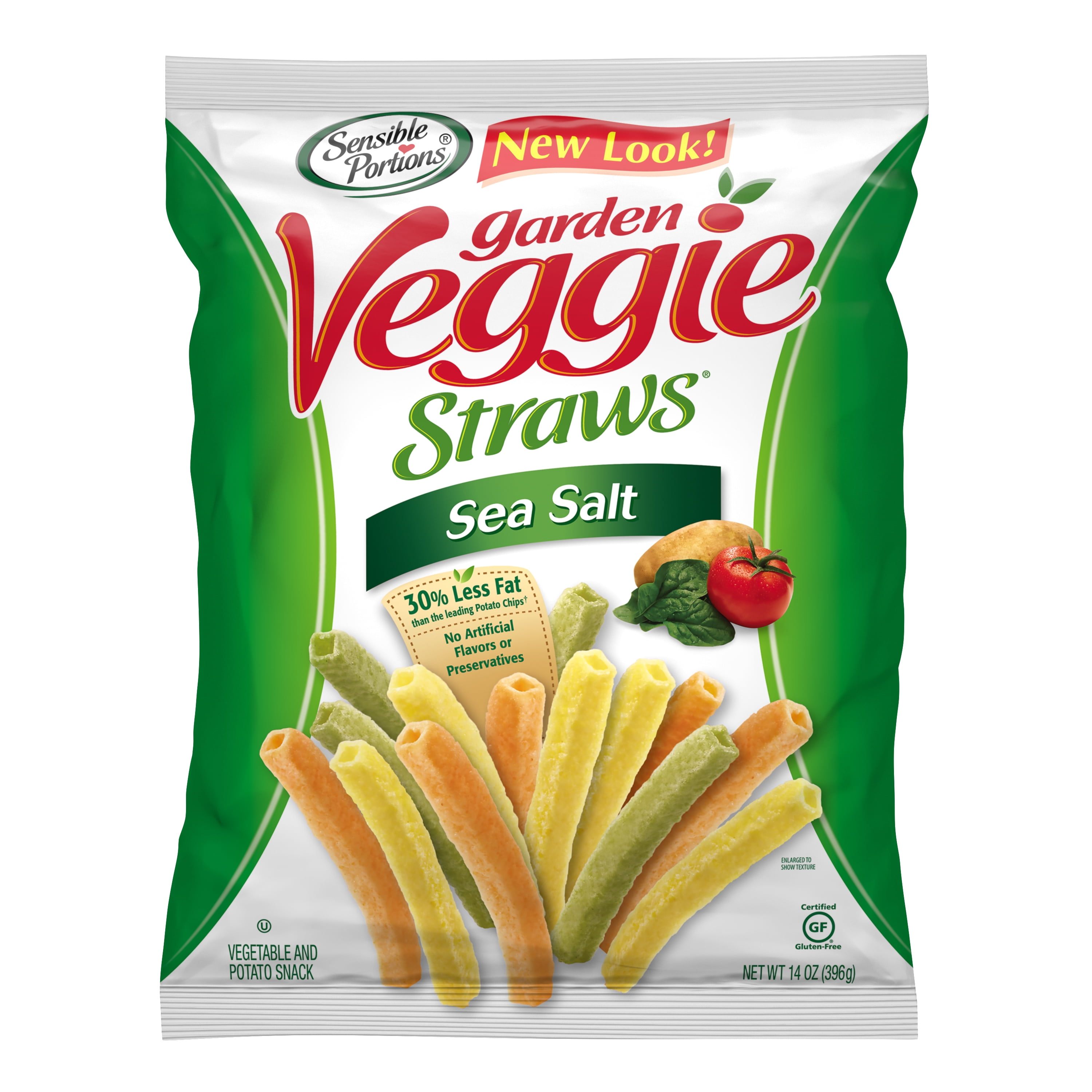 Sensible Portions Gluten-Free Sea Salt Mini Hearts Veggie Snack Chips, 0.5  oz (12 Count) 