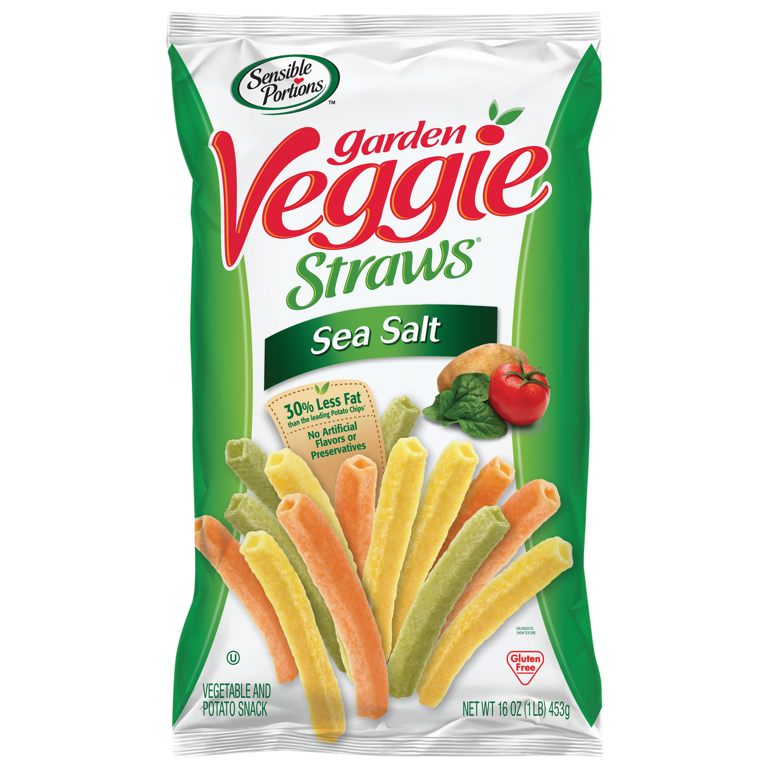 Sensible Portions Gluten-Free Sea Salt Garden Veggie Straws, 16 oz - image 1 of 6