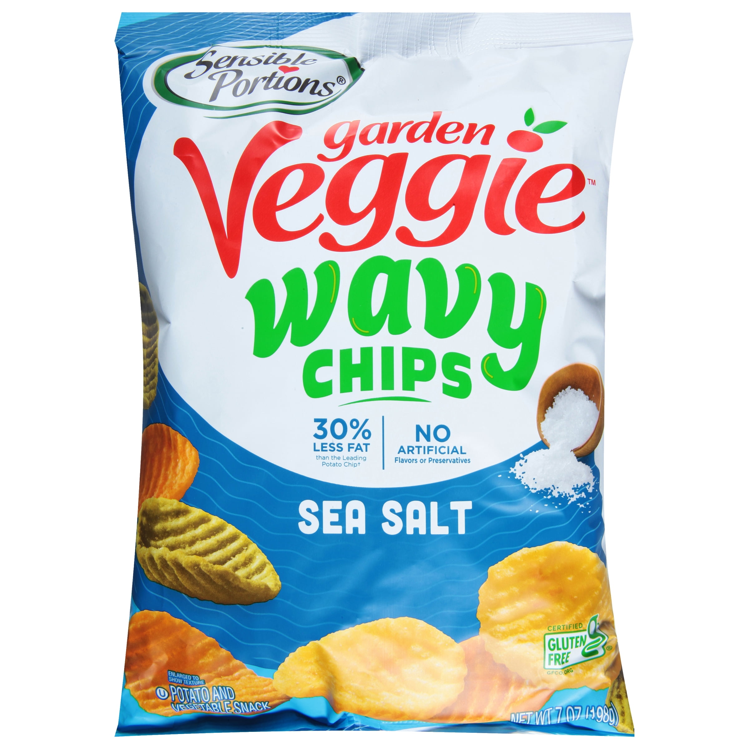 Sensible Portions Gluten-Free Sea Salt Mini Hearts Veggie Snack Chips, 0.5  oz (12 Count) 