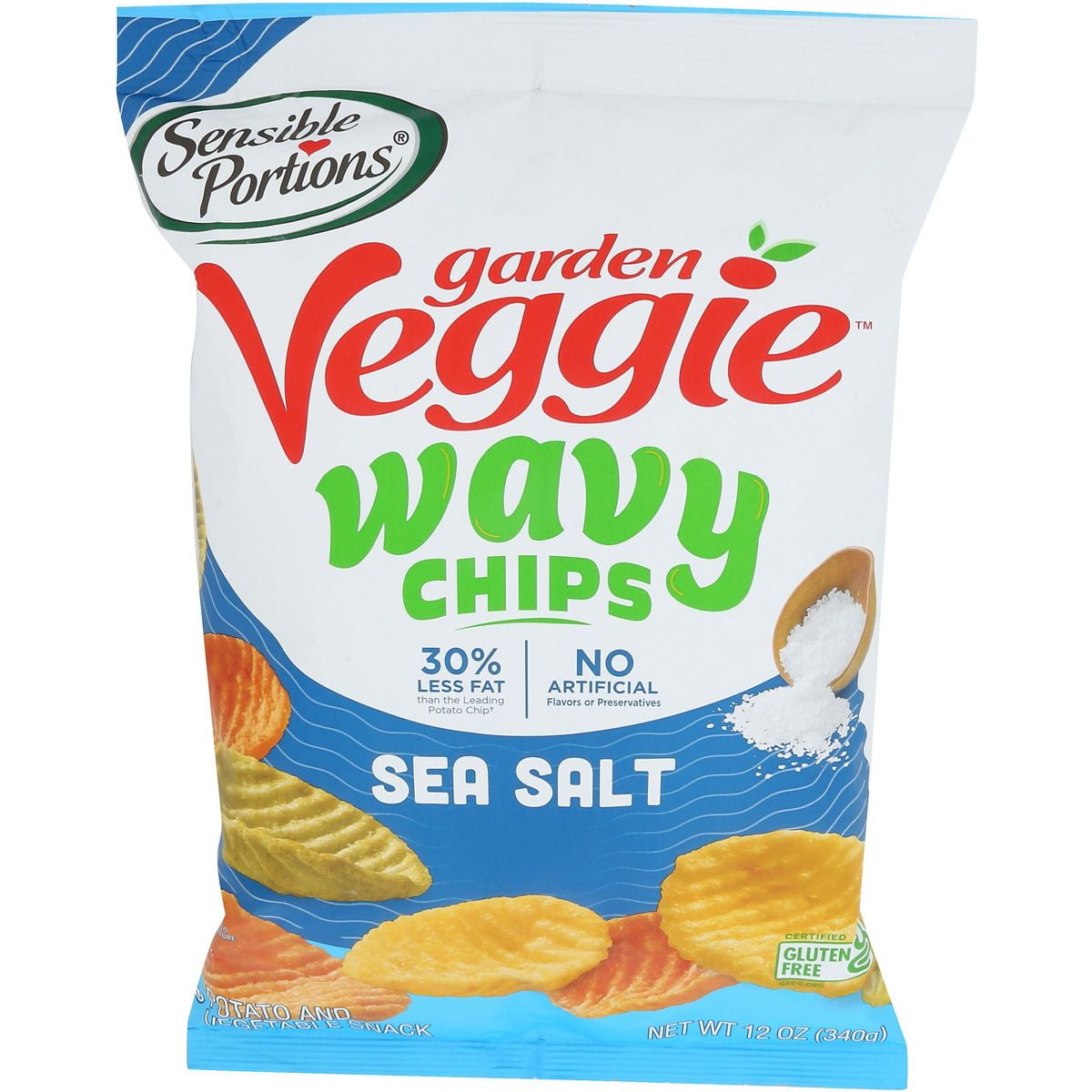 Sensible Portions Sea Salt Garden Veggie Wavy Chips Case of 8 12 oz