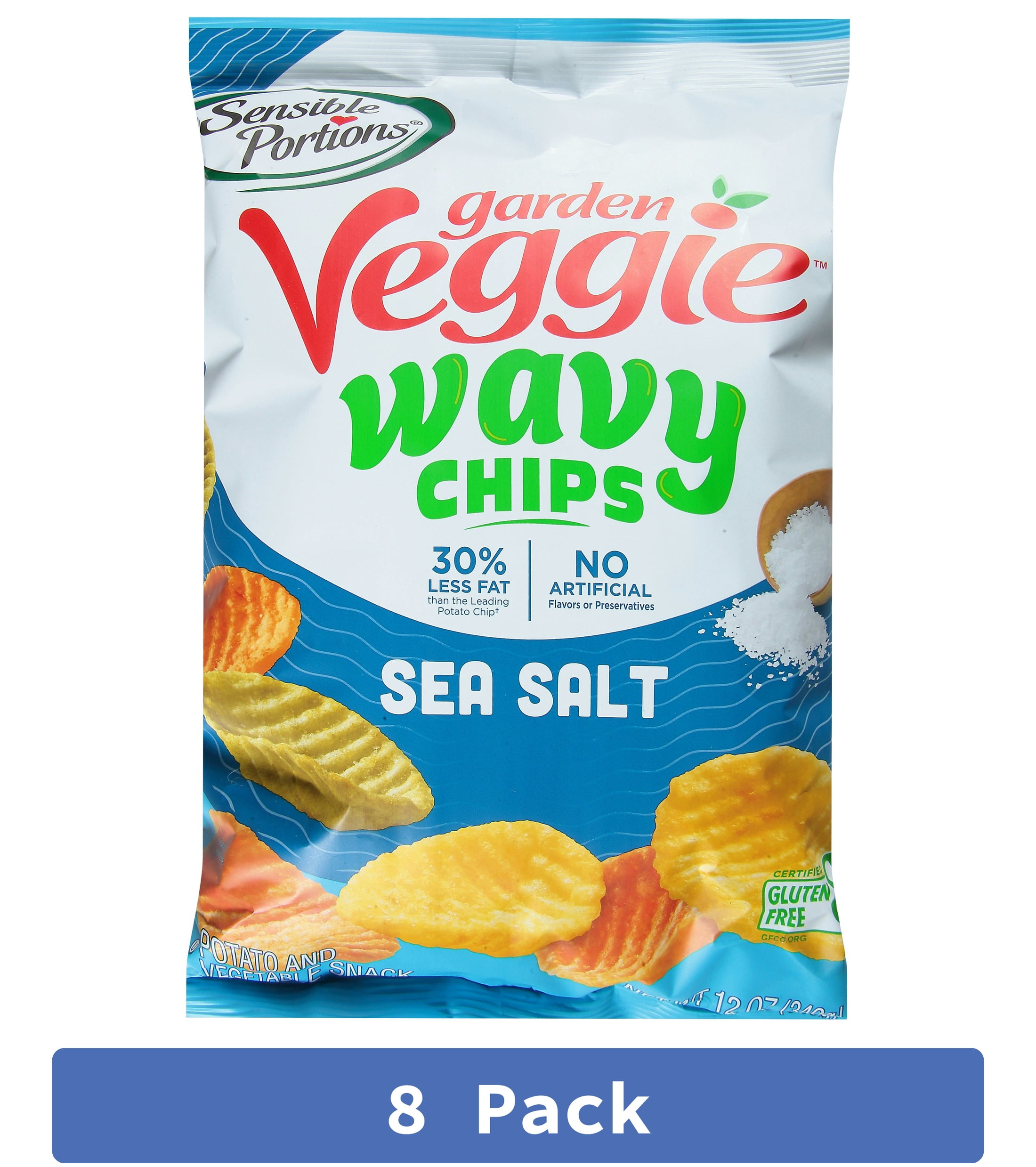 Sensible Portions Wavy Chips Sea Salt 12 oz (Pack Of 8)