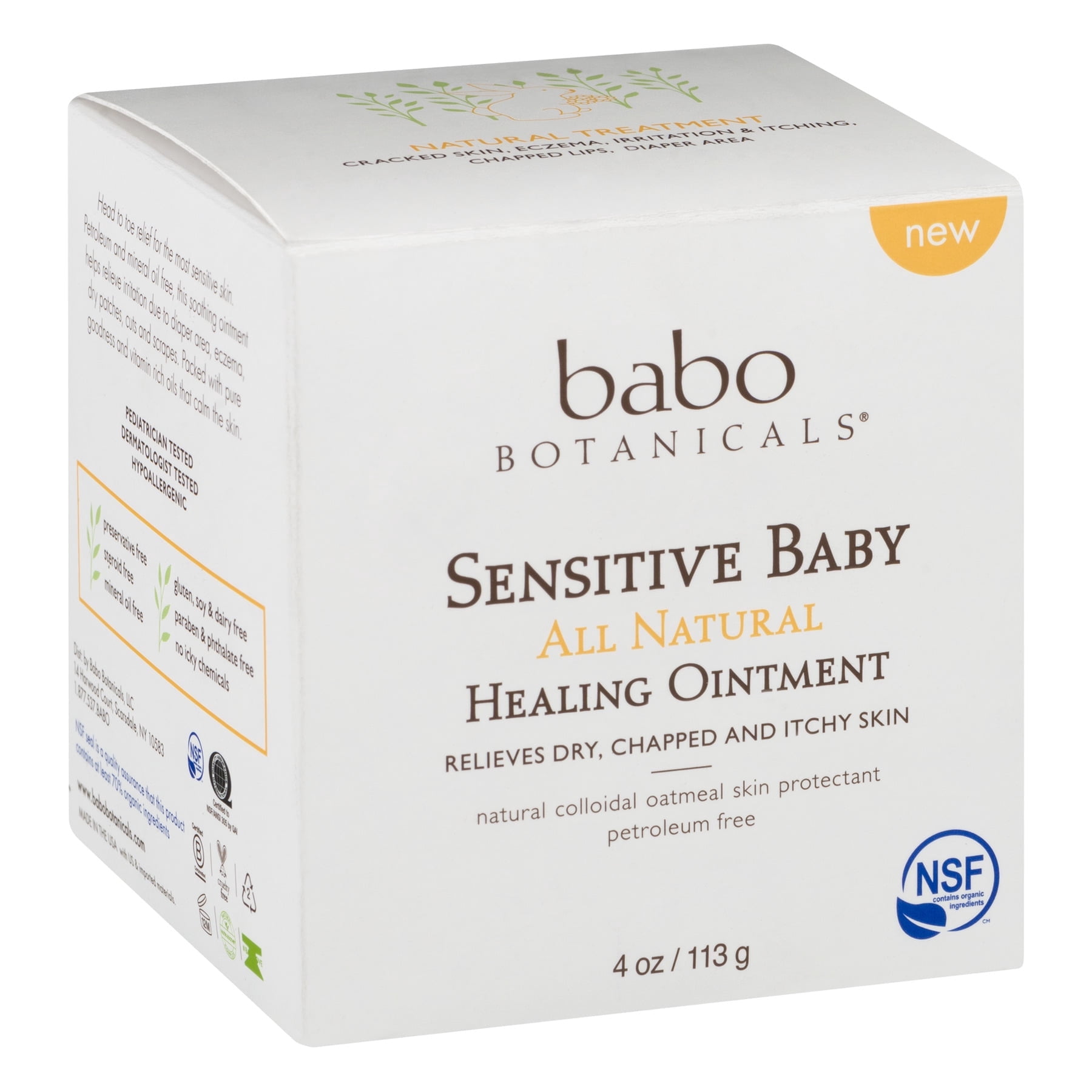 Sensitive Baby All Natural Healing Ointment By Babo Botanicals, 4 oz, 2 Pack