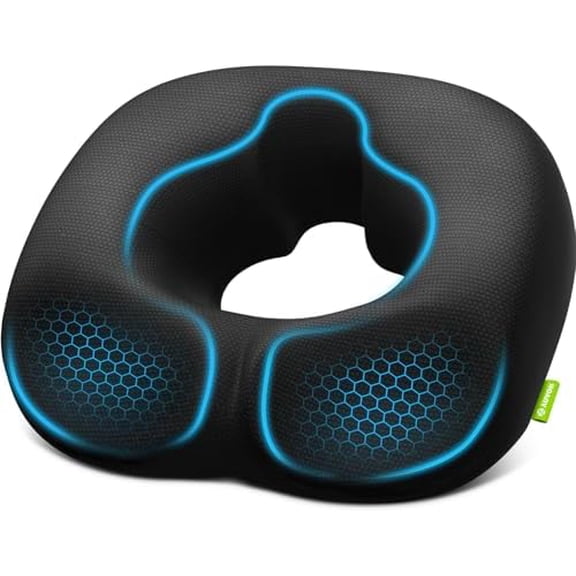 Sensitive Care Donut Pillow Seat Cushion for Hemorrhoids & Post-Surgery, Sciatica Relief, Donut Chair Cushions with Sloped Design for Thigh Pressure Relief, Memory Foam Lifting Cushions