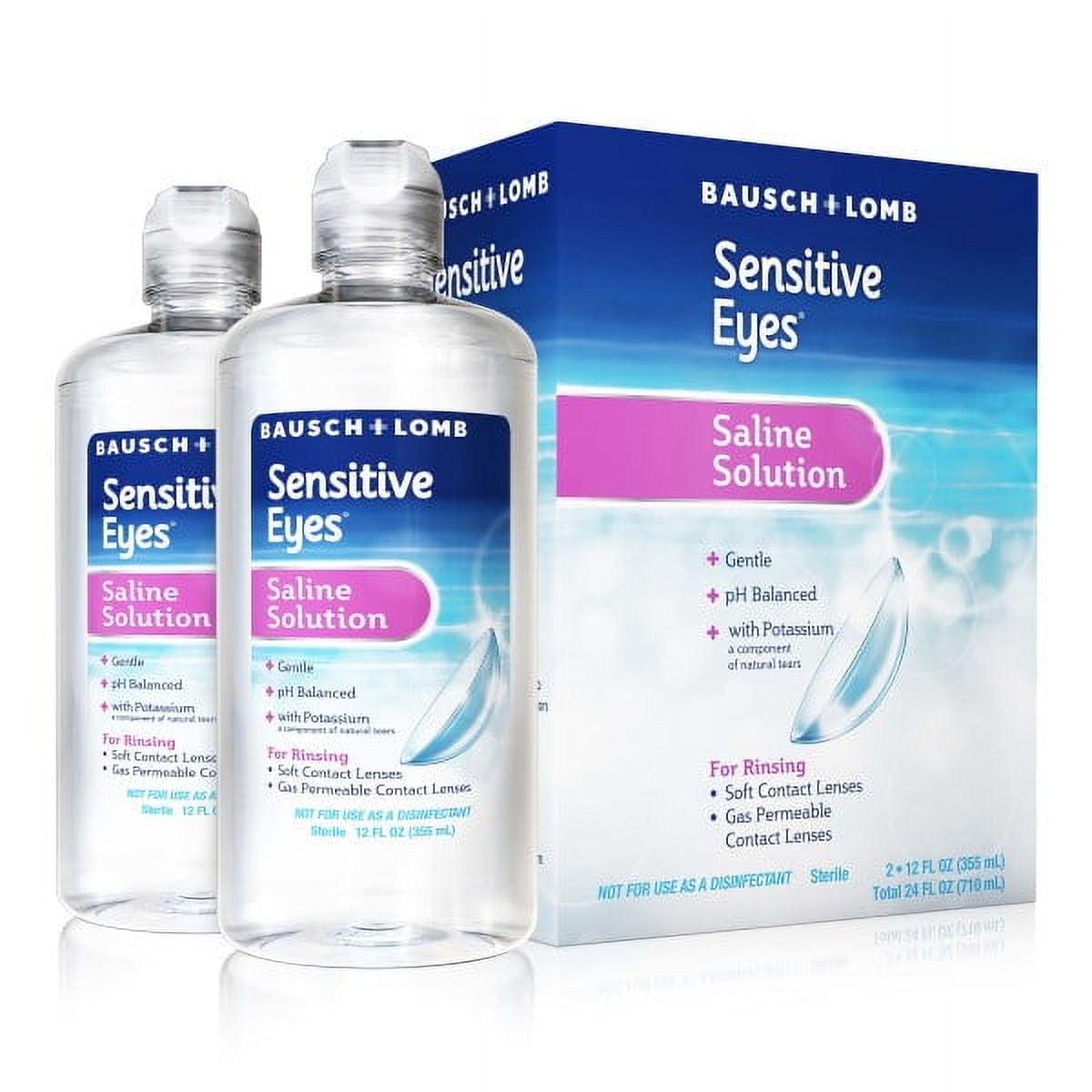 Sensitive Eyes Saline Solution Twin Pack 12 Fl Oz for Contact Lens
