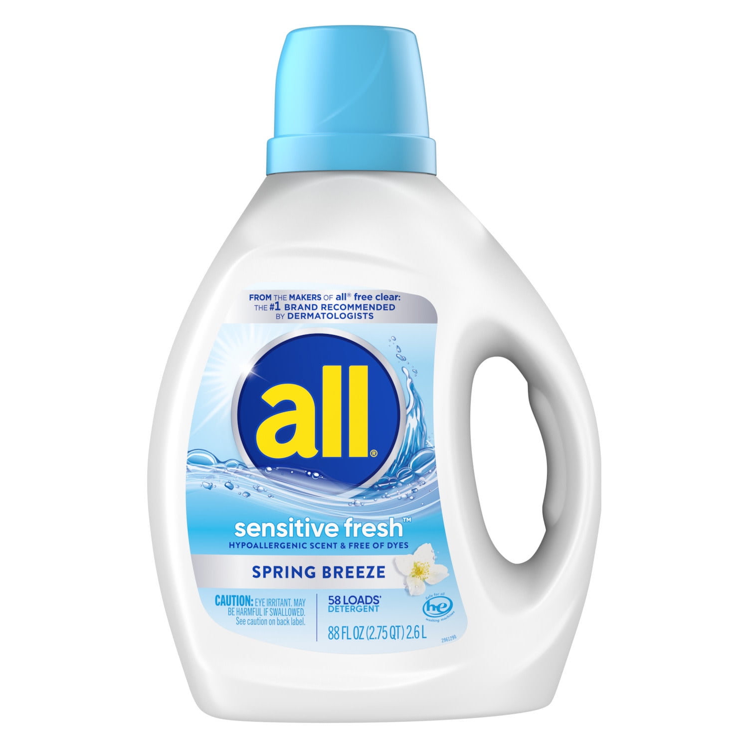 all Sensitive Fresh Liquid Laundry Detergent, Hypoallergenic Spring Breeze Scent & Free of Dyes
