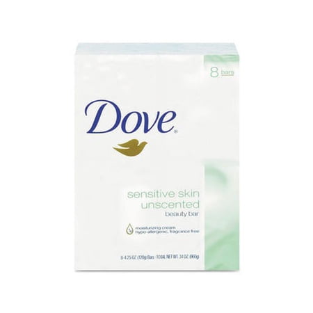 Sensitive Skin Bath Bar Unscented, 4.5 oz Bar, 8 Bars/Pack, 9 Packs/Carton
