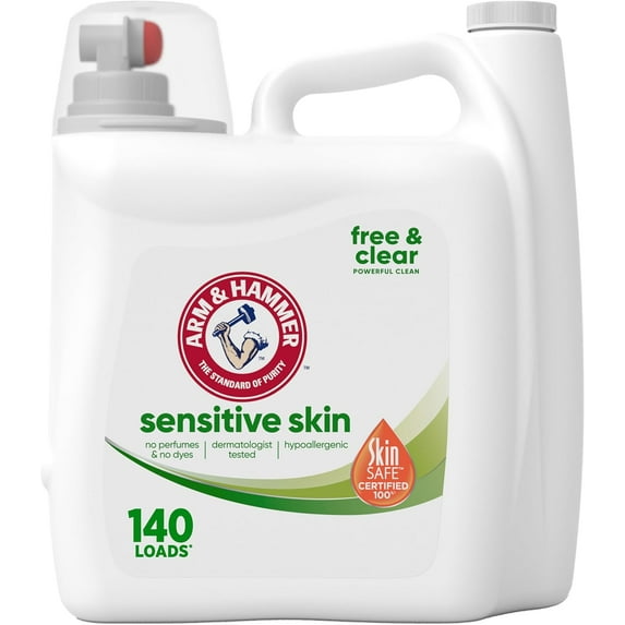 Sensitive Skin Free & Clear, 140 Loads Liquid Laundry Detergent, 140 Fl oz