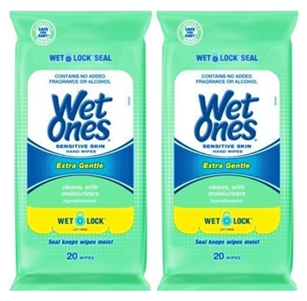 Sensitive Skin Hand And Face Wipes Travel Pack Wet Ones Pack Of 20 2 Pack