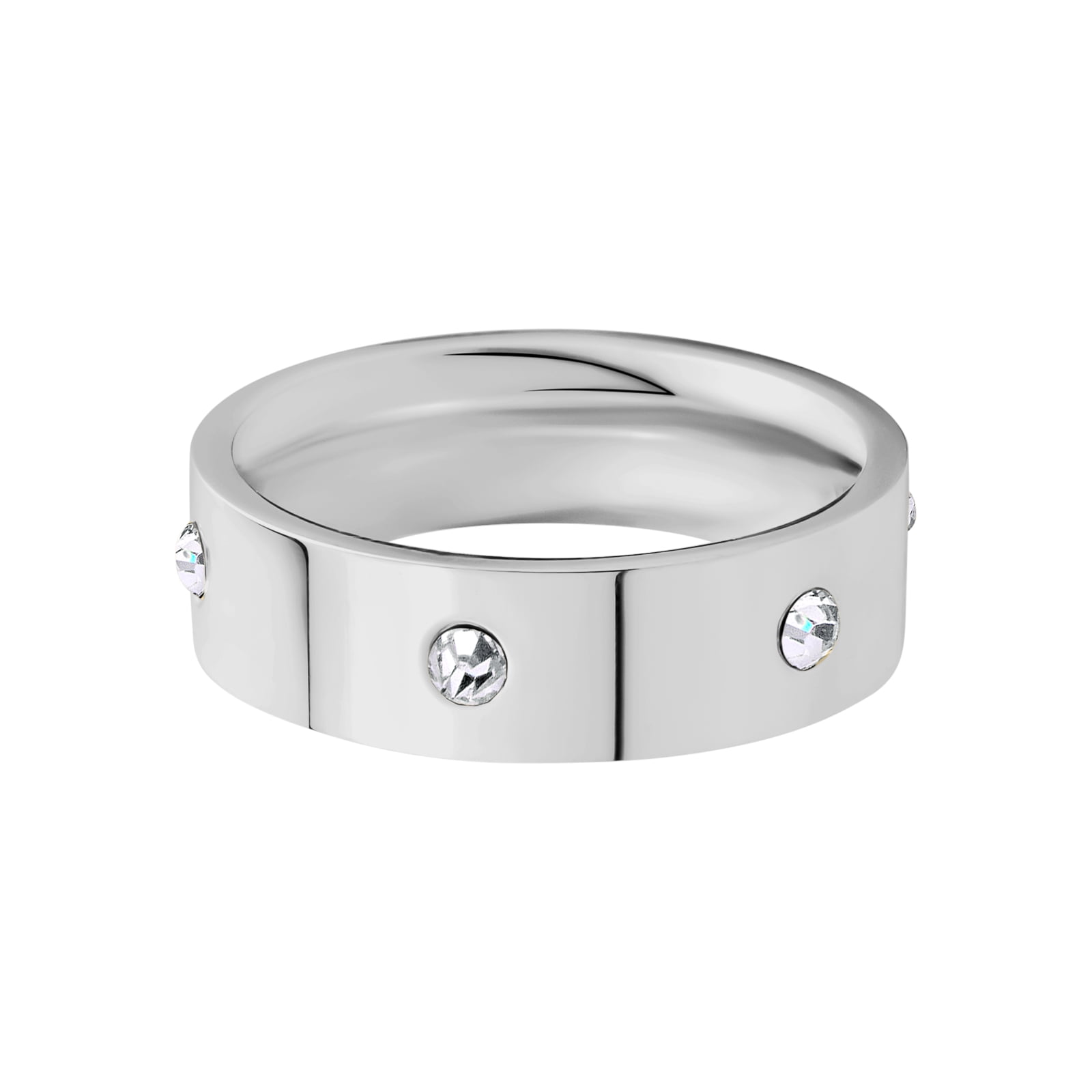 Sensitive Skin Stainless Steel Cubic Zirconia Band Ring Size 7 Unisex