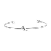BIJOUX CHATEAU Sensitive Skin Stainless Steel Open Knot Cuff Bangle Bracelet for Women