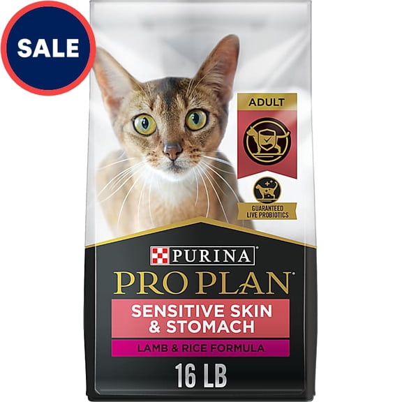 Purina Pro Plan Sensitive Skin and Stomach Lamb and Rice Formula Dry Cat Food 16 lbs.