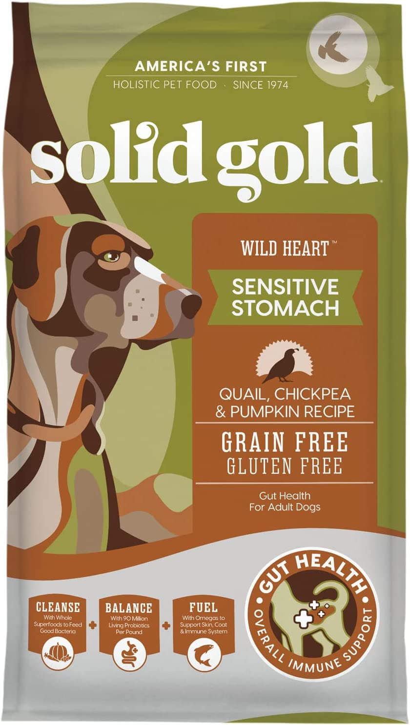 Sensitive Stomach Dog Food for Adult & Senior Dogs Made with Real Quail, Chickpea & Pumpkin