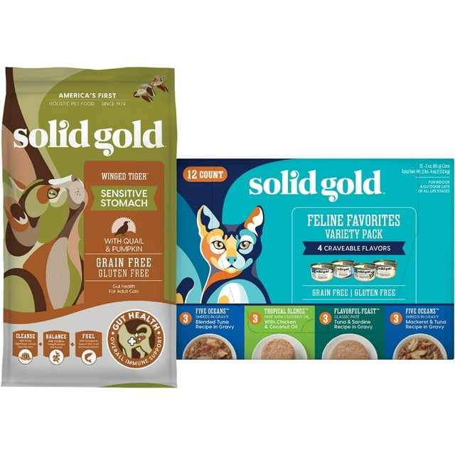 Sensitive Stomach Dry Cat Food Made with Real Quail and Pumpkin for