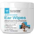 thumbnail image 1 of SensoVet Dog Ear Wipes - Advanced 4 in 1 Ear Cleaning Solution - Antimicrobial Action with Natural Aloe Vera Helps Prevent Infection & Relieves Itching for Dogs & Cats - Removes Ear Wax & Odor, 1 of 7