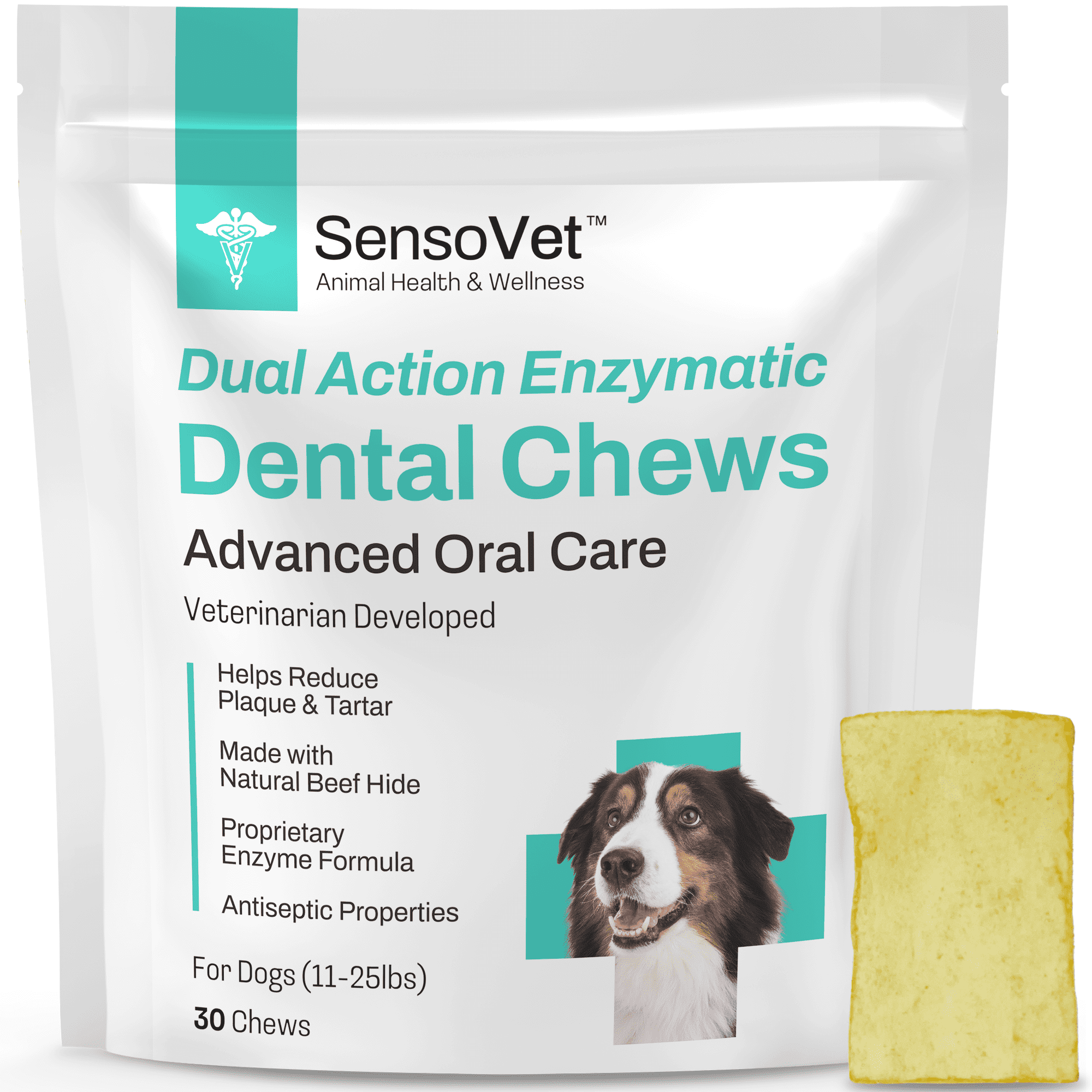 SensoVet Dual Action Enzymatic Dental Chews for Dogs Antiseptic Dog