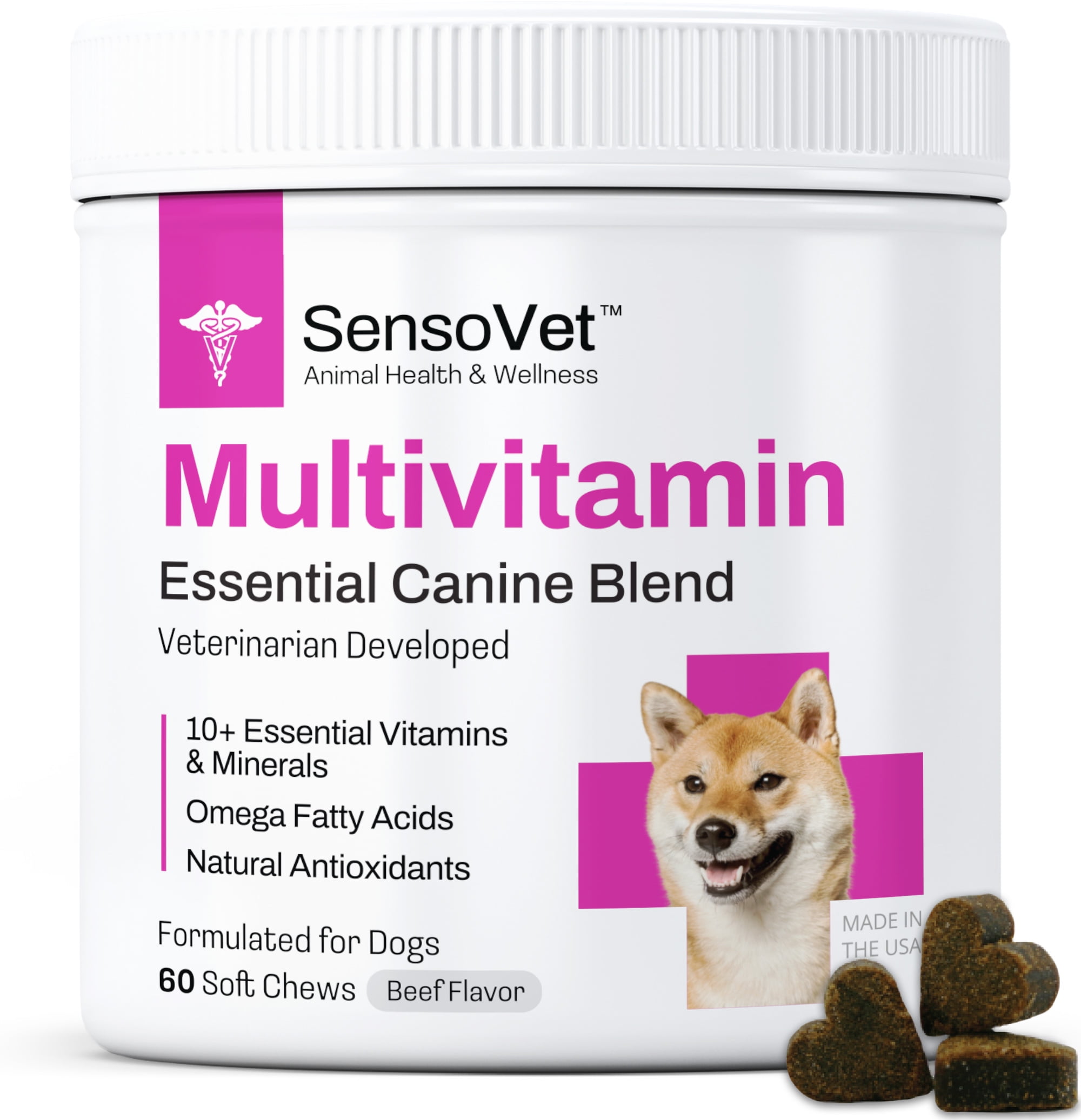 SensoVet Multivitamins Essential Canine Blend 10 in 1 Formula Omega Fats & Antioxidants