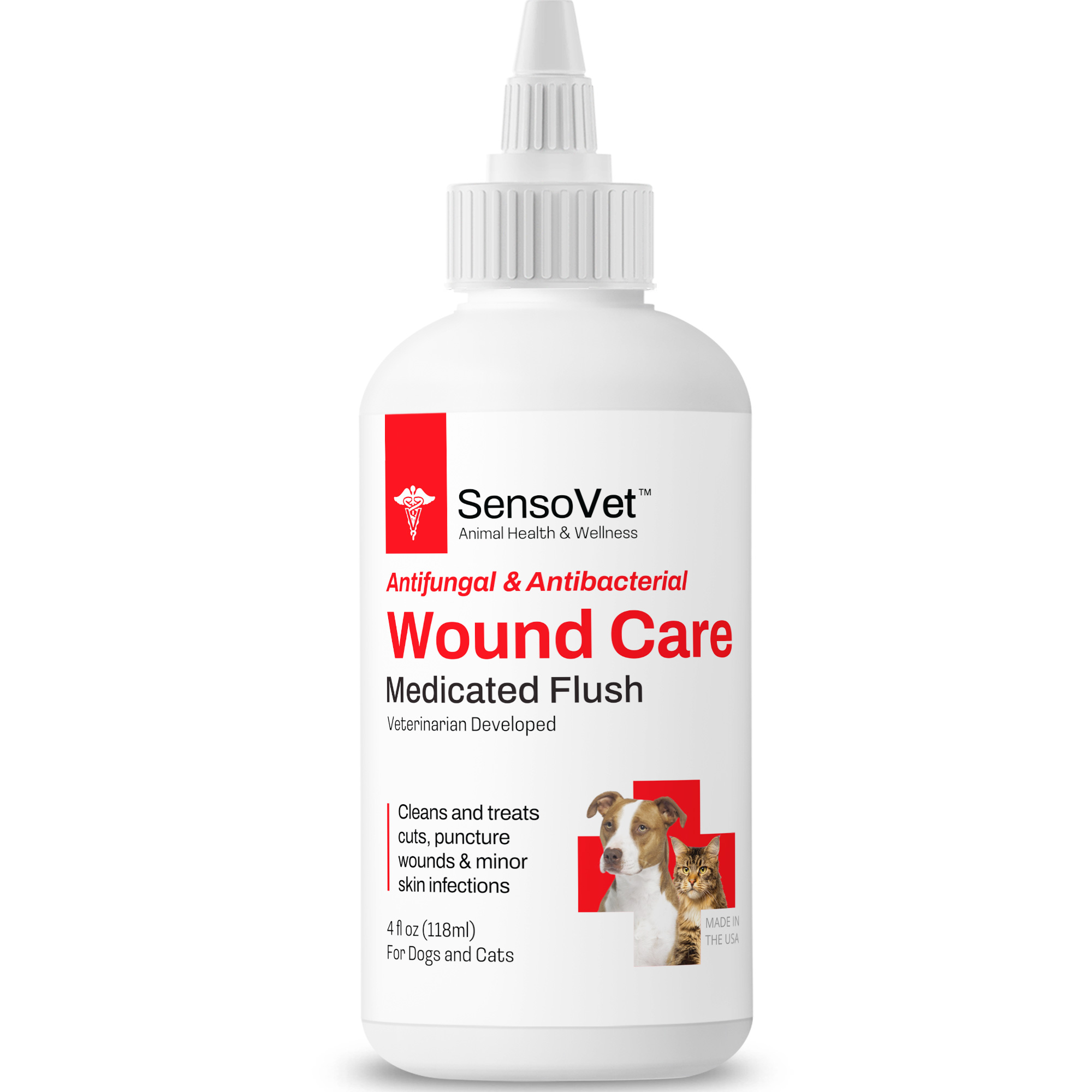 SensoVet Wound Care First Aid Flush for Dogs & Cats. Helps Treat Rashes