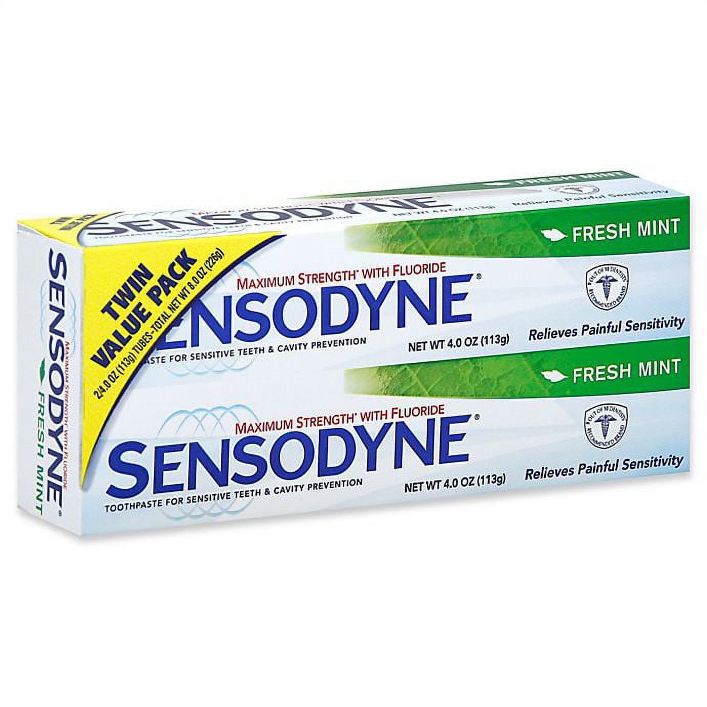 Sensodyne 2-Pack 4 oz. Maximum Strength Toothpaste for Sensitive Teeth in Fresh Mint