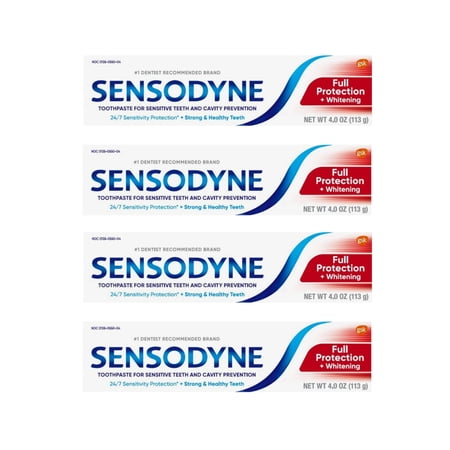 Sensodyne 24/7 Sensitivity Protection Full Protection Toothpaste, 4 Ounce Tubes (Pack of 4)