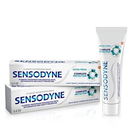 Sensodyne Complete Protection Sensitive Toothpaste For Gingivitis, Sensitive Teeth Treatment, Extra Fresh - 3.4 Ounces (Pack of 2)