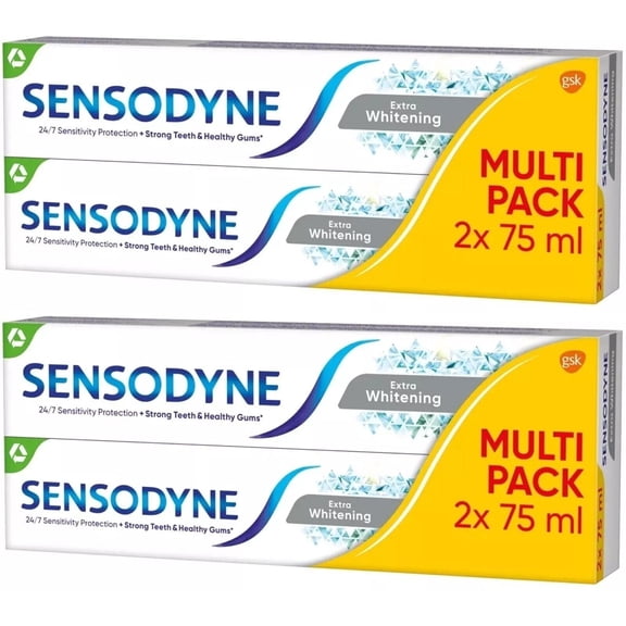 Sensodyne Extra Whitening Sensitive Teeth Whitening Toothpaste - 2.5 Ounces (Pack of 4)