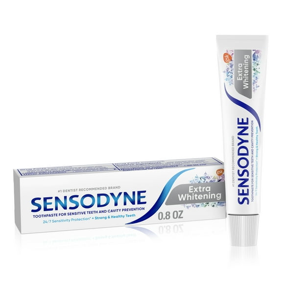 Sensodyne Extra Whitening Sensitive Toothpaste, 0.8 Oz