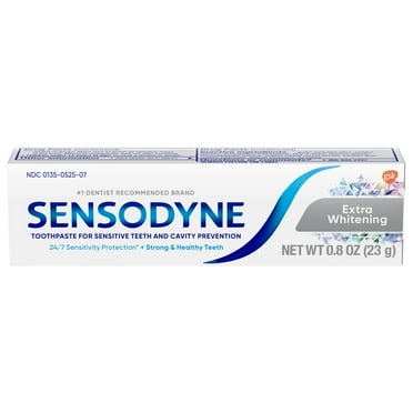 Sensodyne Extra Whitening Toothpaste for Sensitive Teeth, Cavity Prevention and Sensitive Teeth Whitening - 0.8 Ounces